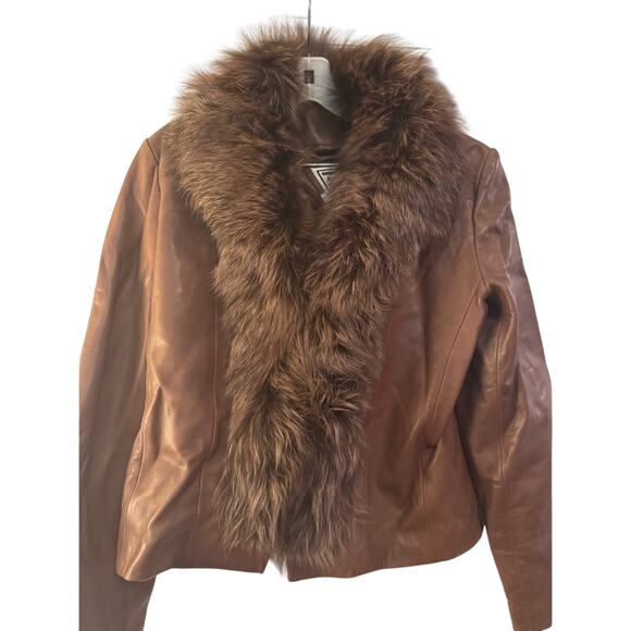MARVIN RICHARDS Genuine Leather Real Fox Fur Jacket Size L New w/o Tag 2002 - Picture 5 of 11